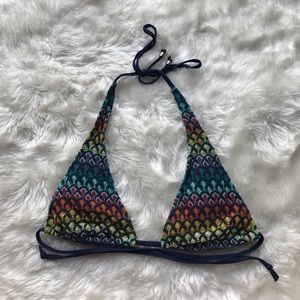 Multicolored Crochet String Bikini Top
